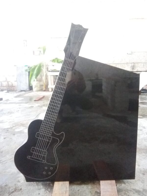 Black Granite Memorial Monument Guitar Finish - Image 2